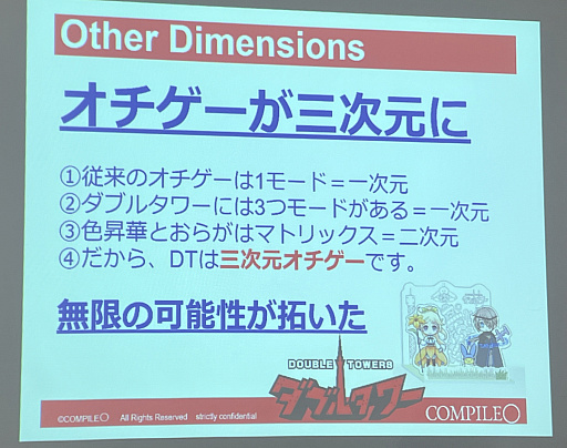 画像ギャラリー No.014のサムネイル画像 / ぷよぷよ生みの親こと仁井谷正充氏の9年ぶりの新作「ダブルタワー」発表会。名物社長が熱っぽく語った新作の姿，そして氏の夢とは？