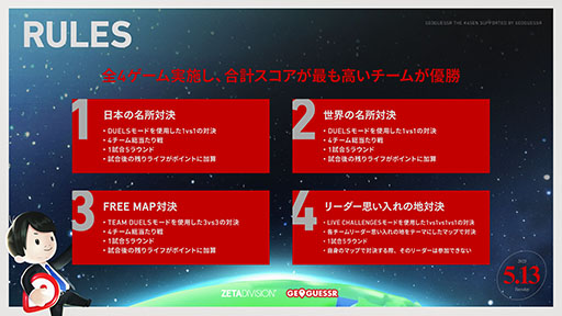 画像ギャラリー No.005のサムネイル画像 / 「The k4sen」第35回の採用タイトルは「GeoGuessr」に。Googleストリートビューを利用する位置当てゲームで，5月13日20：00に配信