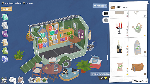 画像ギャラリー No.002のサムネイル画像 / 移動式書店が題材の癒し型経営シム「Tiny Bookshop」，8月8日にリリース。Steamでデモ版配信中