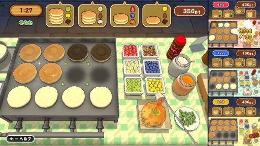 画像ギャラリー No.002のサムネイル画像 / 焦げないように生地を焼き，フルーツとソースをトッピング。シリーズ第10弾「作って！パンケーキ」，本日発売