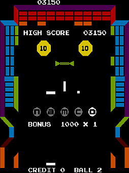 画像ギャラリー No.004のサムネイル画像 / ピンボール要素のあるブロック崩しゲーム「ジービー」，アーケードアーカイブスで10月2日配信開始。1978年発売のナムコ初の自社開発タイトル