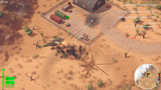 画像ギャラリー No.005のサムネイル画像 / これが令和の「Desert Strike」。物理演算を武器に戦場を蹂躙するヘリSTG「Cleared Hot」（ほぼ日 インディーPick Up！）