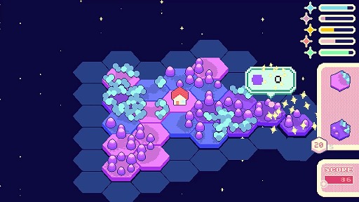 画像ギャラリー No.001のサムネイル画像 / 惑星デザイナーが銀河を再建するSLG「バブルガム ギャラクシー」，本日発売。六角形タイルを組み合わせて最高の“星創りデザイナー”を目指そう