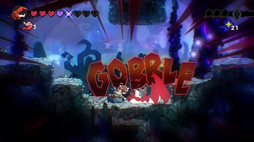 画像ギャラリー No.016のサムネイル画像 / 2D横スクロールACT「GOBBLE」，9月24日発売決定。勇者に憧れる少年と，敵を捕食して能力を習得するモンスターが冒険を繰り広げる