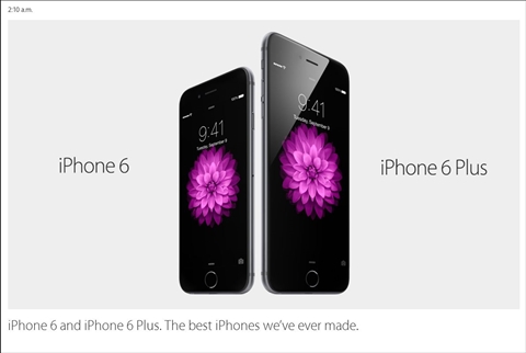 画像ギャラリー No.003のサムネイル画像 / 4.7インチディスプレイの「iPhone 6」と5.5インチディスプレイの「iPhone 6 Plus」が発表，日本での発売は9月19日で，9月12日16：00よりNTTドコモとKDDI，ソフトバンクモバイルで予約受付開始