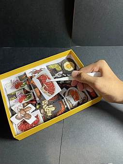 画像ギャラリー No.003のサムネイル画像 / 鉄板焼きを作るボードゲーム「TeppanDo」がKickstarterでキャンペーン展開中。衛生第一素手厳禁，ヘラを使って食材カードをうまくひっくり返そう
