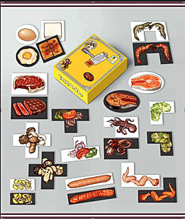 画像ギャラリー No.009のサムネイル画像 / 鉄板焼きを作るボードゲーム「TeppanDo」がKickstarterでキャンペーン展開中。衛生第一素手厳禁，ヘラを使って食材カードをうまくひっくり返そう