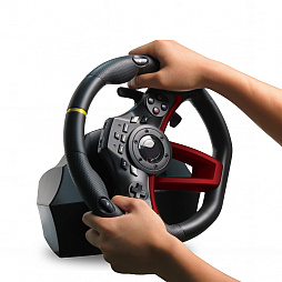 画像ギャラリー No.005のサムネイル画像 / HORI，Bluetoothでワイヤレス接続できるPC＆PS4両対応ステアリングコントローラを7月に発売。バッテリー駆動も可能