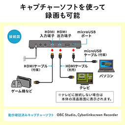 画像ギャラリー No.004のサムネイル画像 / サンワサプライ，PCレスでHDMI＆アナログ録画が可能なキャプチャデバイスを発売