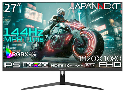 画像ギャラリー No.001のサムネイル画像 / 144Hz表示対応で税込2万円未満のゲーマー向け27型フルHD液晶ディスプレイがJAPANNEXTから発売に