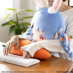 画像ギャラリー No.005のサムネイル画像 / ホロライブ・兎田ぺこらがPCクッションになって登場。全高約55cmのムフー顔が味わい深い一品で，デスクワークのお供におすすめ