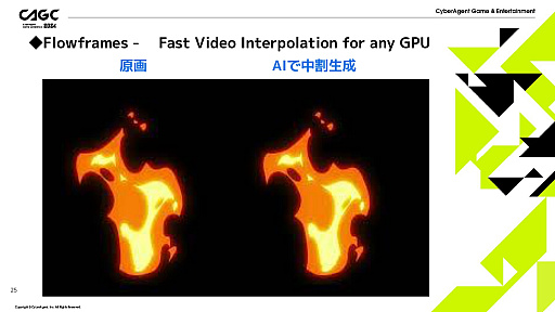 画像ギャラリー No.019のサムネイル画像 / AIをゲームのエフェクト制作に活用する研究事例が紹介された，アプリボットのエフェクトアーティストによるセッションをレポート