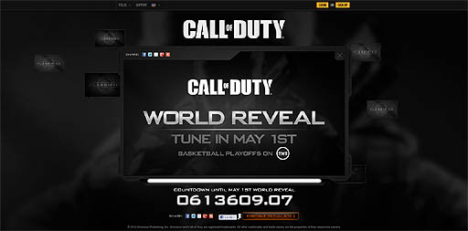 画像ギャラリー No.002のサムネイル画像 / 「Call of Duty: Black Ops 2」の公式発表が2012年5月1日に行われる可能性が。公式サイトのデザインが変更され，カウントダウンもスタート
