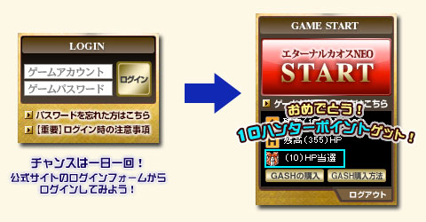 画像ギャラリー No.001のサムネイル画像 / 「エターナルカオス」レベルアップ応援&HPプレゼントキャンペーン