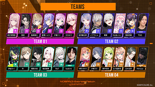 画像ギャラリー No.001のサムネイル画像 / にじさんじライバーがガチで挑むゲーム大会「NIJISANJI Extreme Match / Overwatch」，10月25日に開催