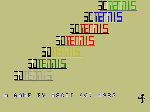 画像ギャラリー No.001のサムネイル画像 / 「3Dテニス（MSX版）」，プロジェクトEGGで本日配信。コートを横方向から見てプレイするクラシックスタイルのテニスゲーム