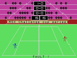 画像ギャラリー No.005のサムネイル画像 / 「3Dテニス（MSX版）」，プロジェクトEGGで本日配信。コートを横方向から見てプレイするクラシックスタイルのテニスゲーム
