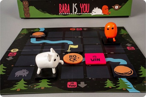 画像ギャラリー No.002のサムネイル画像 / ボドゲ版「Baba Is You」のクラファンがスタート。盤面上の単語を動かしてルールを変えながら,「YOU」を「WIN」へと導く2人対戦パズルゲーム