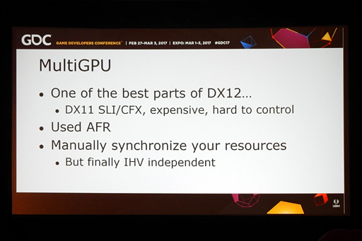 画像ギャラリー No.014のサムネイル画像 / ［GDC 2017］PS4＆Xbox One用タイトルのPC移植スペシャリストが語る「DX12の理想と現実」