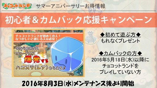 画像ギャラリー No.020のサムネイル画像 / 「チョコットランド」で，9周年を記念した初の「サマーアニバーサリー」を開催。新登場するコンテンツと3次職，2016年末までの予定をまとめて紹介