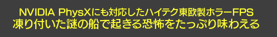 NVIDIA PhysXにも対応したハイテク東欧製ホラーFPS　凍り付いた謎の船で起きる恐怖をたっぷり味わえる