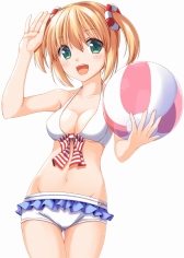 画像ギャラリー No.002のサムネイル画像 / 「桃色大戦ぱいろん+」水着姿のカモミィル，Tetra，アシュリーが登場