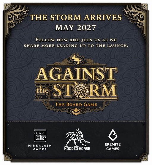 画像ギャラリー No.003のサムネイル画像 / 「Against the Storm」がボードゲーム化決定。7種族が力を合わせて嵐に立ち向かう協力型重量級ゲームに。クラファンは2027年5月開始