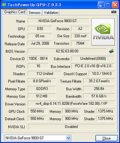 画像ギャラリー No.011のサムネイル画像 / 補助電源不要の66W版GeForce 9800 GTをテストする。消費電力は確実に低減