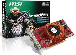 画像ギャラリー No.001のサムネイル画像 / MSI,補助電源コネクタ不要&メモリ1GBの9800 GTカードを発売