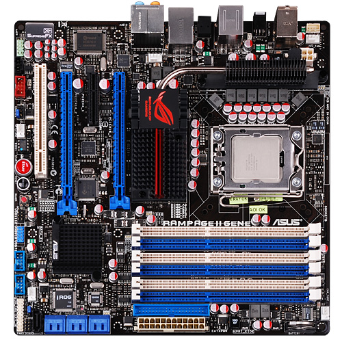 画像ギャラリー No.001のサムネイル画像 / ASUS,ゲーマー向けのmicroATXマザーボード「Rampage II GENE」
