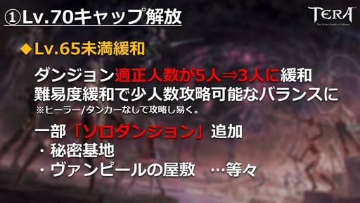 画像ギャラリー No.009のサムネイル画像 / PC版「TERA」公式生放送「テラライブ！」で発表された2019年春のロードマップを紹介。4年半ぶりのレベルキャップ解放でレベル上限が70に