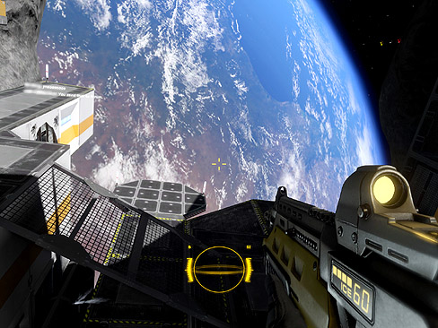 画像ギャラリー No.004のサムネイル画像 / 「Shattered Horizon」の，どっちが上やら下やら分からない宇宙空間の様子を収録したムービーとスクリーンショットを掲載