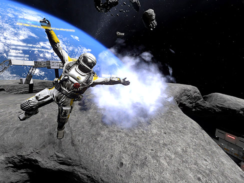 画像ギャラリー No.005のサムネイル画像 / 「Shattered Horizon」の，どっちが上やら下やら分からない宇宙空間の様子を収録したムービーとスクリーンショットを掲載