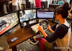 画像ギャラリー No.013のサムネイル画像 / 【PR】HP Pavilion Desktop PC HPE-360jp/CT＆トリプルディスプレイが実現する圧倒的な臨場感を，アイドリング!!!の大川 藍さんが絶叫しながら体験