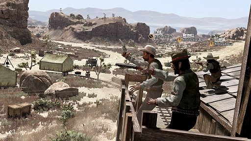 画像ギャラリー No.003のサムネイル画像 / 開拓時代のアメリカ西部で大暴れできる「Red Dead Redemption」の，DLC第一弾「Outlaws to the End」では，協力プレイ用のミッションが追加される