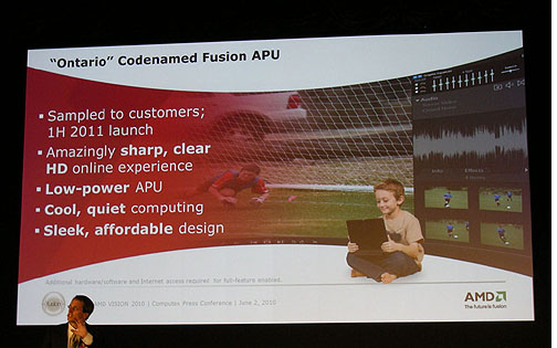 画像ギャラリー No.004のサムネイル画像 / ［COMPUTEX］AMD，Fusion APUの実動デモを公開