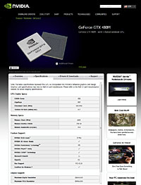 画像ギャラリー No.003のサムネイル画像 / ノートPCにもFermiが。NVIDIA,「GeForce GTX 480M」の情報を公開