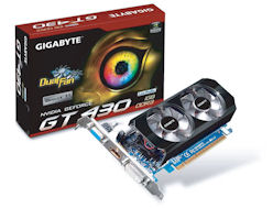 画像ギャラリー No.002のサムネイル画像 / OC仕様＋独自クーラー採用のGIGABYTE製GT 430搭載カード