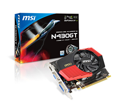 画像ギャラリー No.001のサムネイル画像 / MSI，長さ146mmでOC仕様の「GeForce GT 430」カードを発売