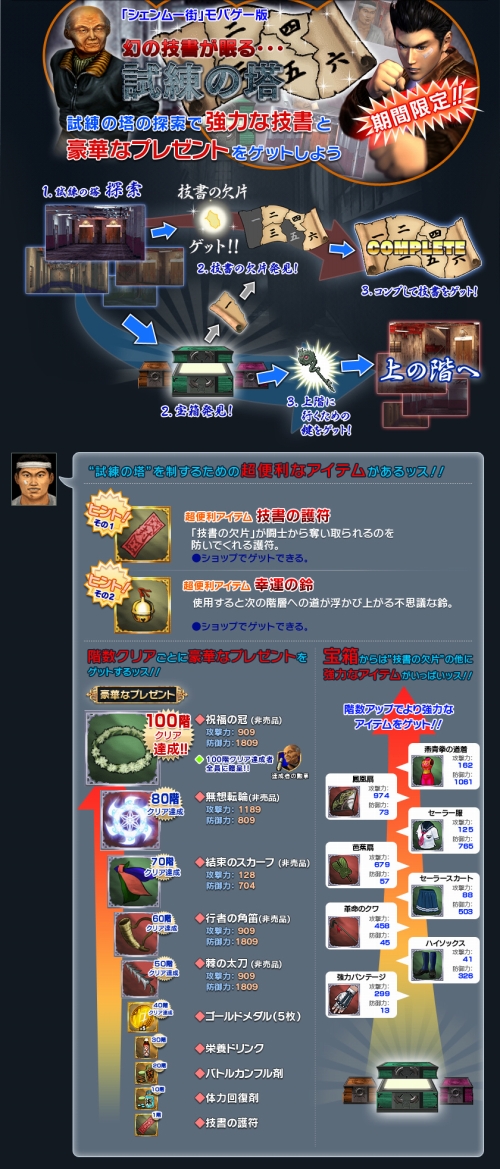画像ギャラリー No.001のサムネイル画像 / 「シェンムー街」，期間限定イベント「試練の塔」を開催中