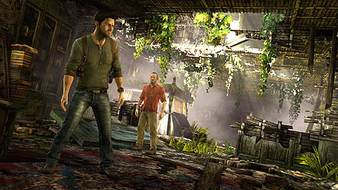 画像ギャラリー No.001のサムネイル画像 / 「Uncharted 3: Drake's Deception」の最新スクリーンショットが公開。フランスのシャトーで,主人公ネイサンがピンチに