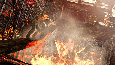 画像ギャラリー No.002のサムネイル画像 / 「Uncharted 3: Drake's Deception」の最新スクリーンショットが公開。フランスのシャトーで,主人公ネイサンがピンチに