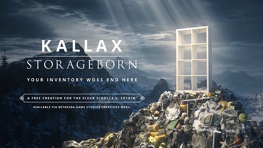 画像ギャラリー No.001のサムネイル画像 / 「Skyrim」，まさかの「IKEA」とのコラボDLCをリリース。収納力抜群のシェルフ“カラックス”が相棒として冒険に付き添う