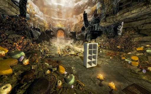 画像ギャラリー No.005のサムネイル画像 / 「Skyrim」，まさかの「IKEA」とのコラボDLCをリリース。収納力抜群のシェルフ“カラックス”が相棒として冒険に付き添う