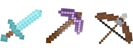 画像ギャラリー No.002のサムネイル画像 / 「Minecraft」より,ダイヤモンドの剣,エンチャントされたツルハシ,弓矢がおもちゃに。弓矢はサウンドも再現