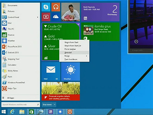 画像ギャラリー No.003のサムネイル画像 / Microsoft，「Windows 8.1 Update」を4月8日に提供開始。将来Windowsでは新型スタートメニューが導入されることに