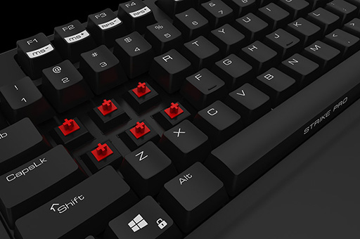 画像ギャラリー No.002のサムネイル画像 / Cherry赤軸採用英語キーボード「Strike Pro」と左右対称形状マウス「Neon」,Ozone製のゲーマー向け周辺機器2製品が国内発売