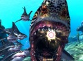 [AOU2011]裸眼立体視対応の52インチ大画面，映像に合わせて吹き出すエアー。セガの新作ガンシューティング「Let's GO ISLAND 3D」が出展中