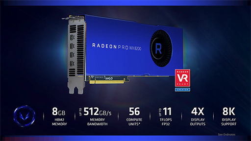 画像ギャラリー No.005のサムネイル画像 / AMD,「Radeon Pro WX 8200」を9月上旬に税別999ドルで発売。Vega 10ベースのコンテンツ制作向けグラフィックスカード