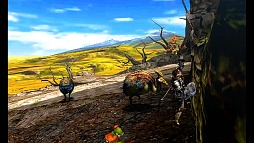 画像ギャラリー No.004のサムネイル画像 / 走る跳ぶ，そしてよじ登る「モンスターハンター4」のプロモーションムービーを掲載。一緒にいるのはオトモアイルー？